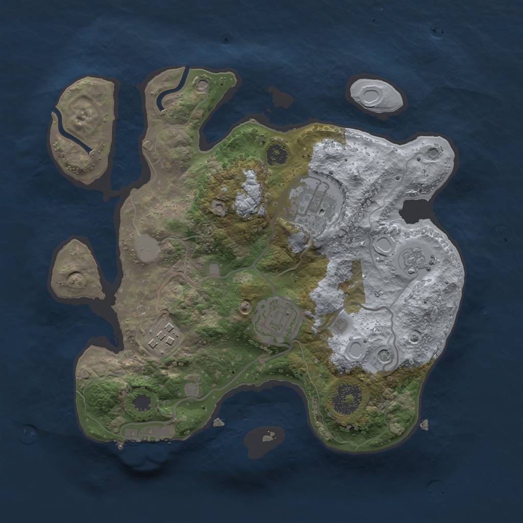 Rust Map: Procedural Map, Size: 2550, Seed: 240050940, 9 Monuments