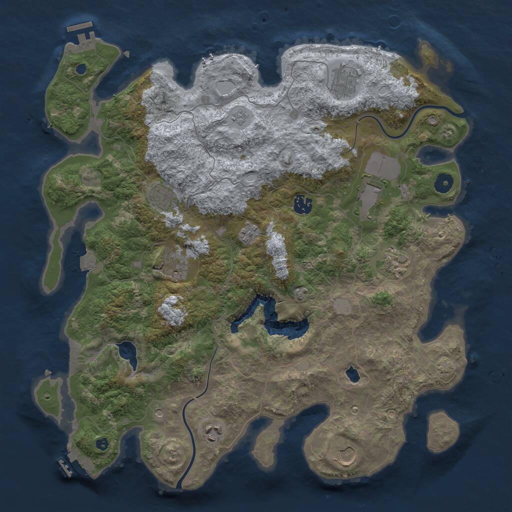 Rust Map: Procedural Map, Size: 4000, Seed: 1217917574, 15 Monuments