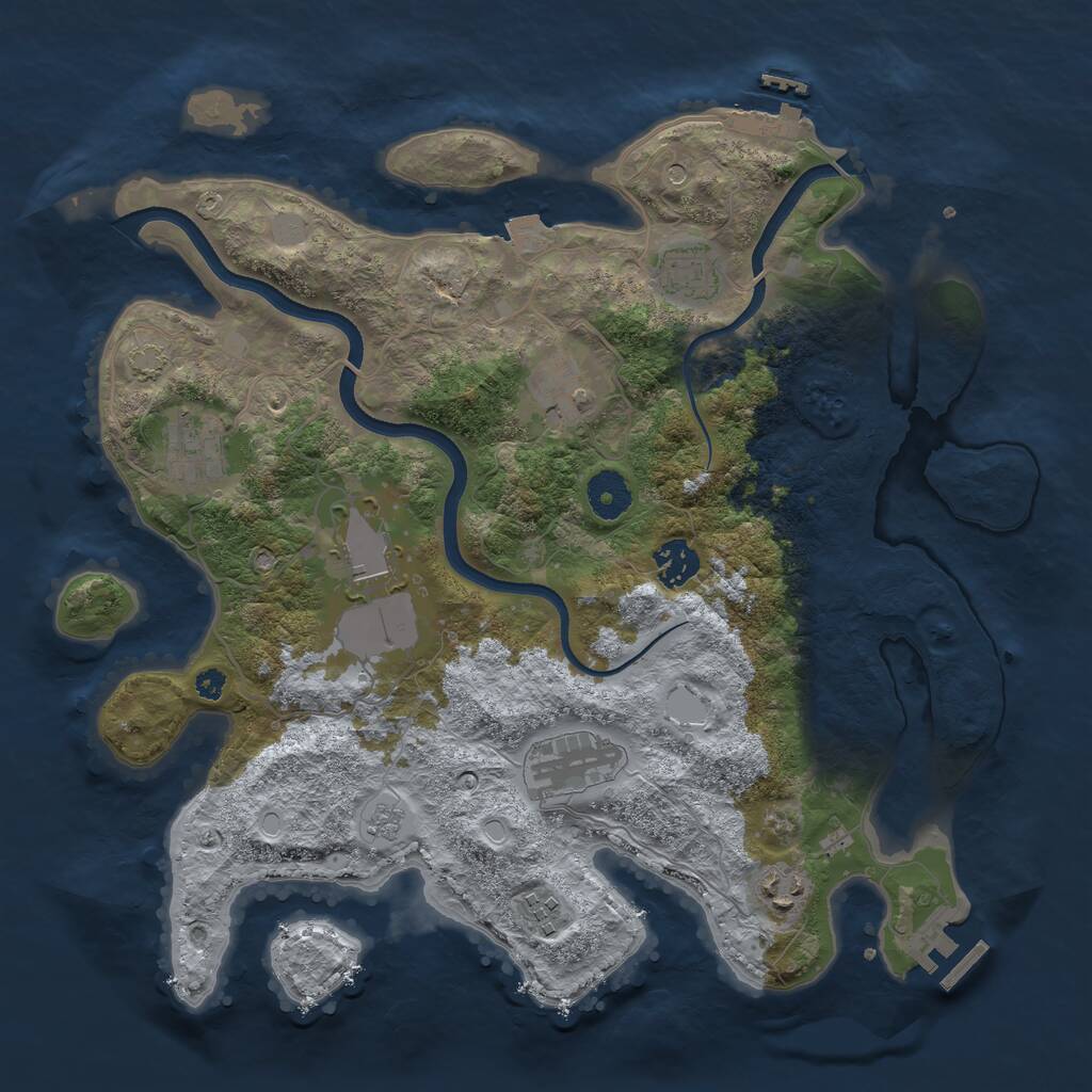 Rust Map: Procedural Map, Size: 3600, Seed: 59534458, 14 Monuments