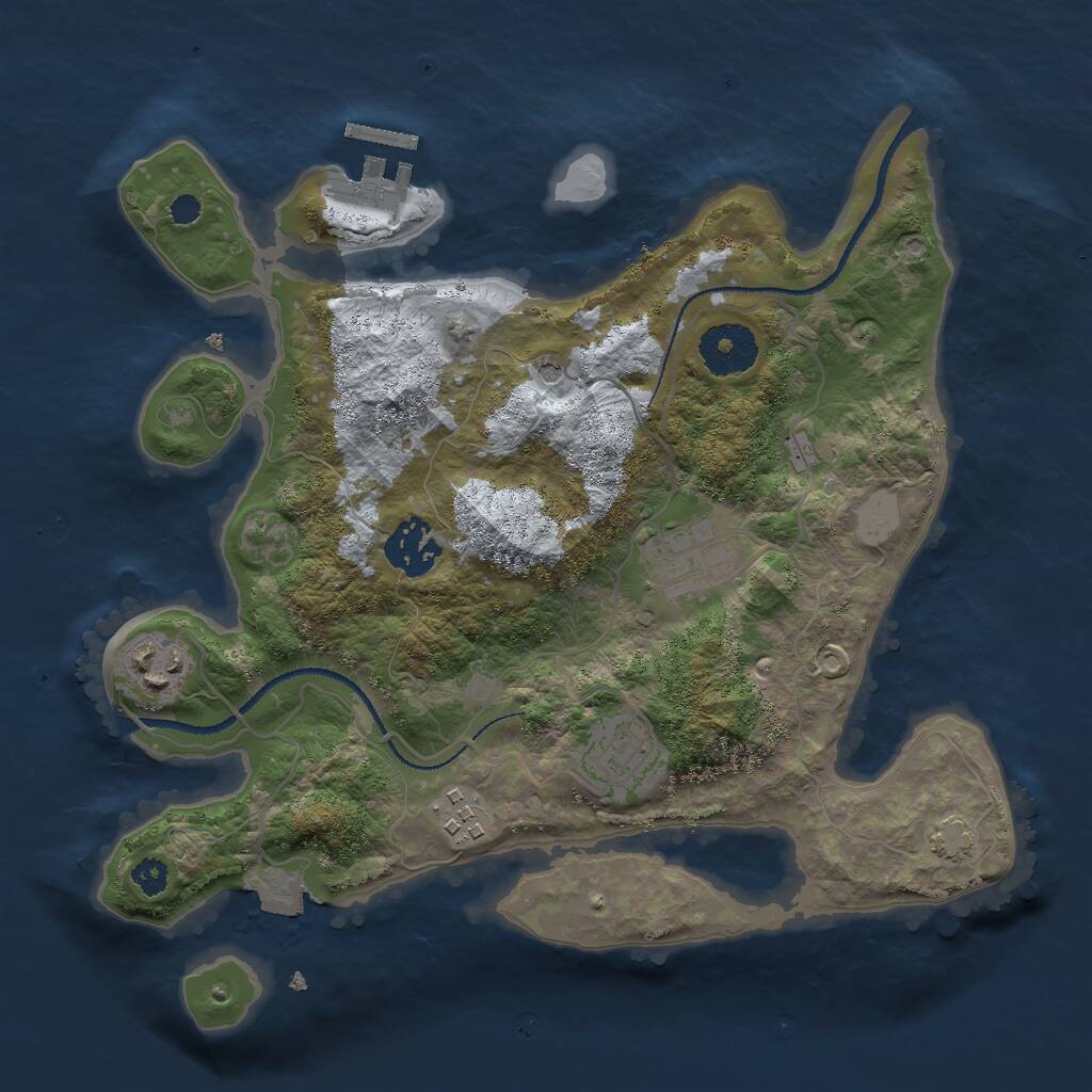 Rust Map: Procedural Map, Size: 3000, Seed: 12345690, 9 Monuments