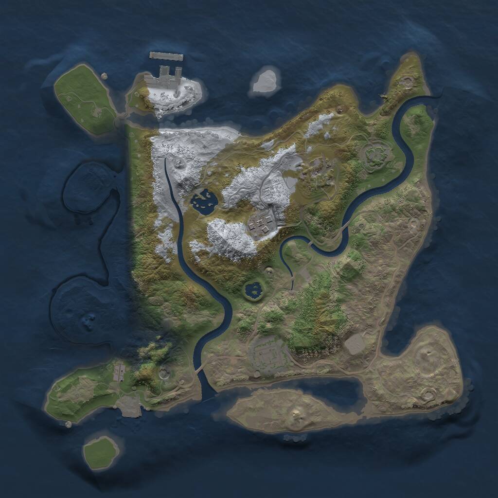 Rust Map: Procedural Map, Size: 3000, Seed: 12345690, 8 Monuments