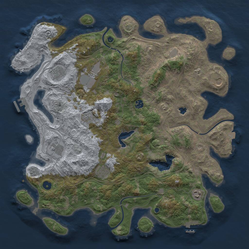 Rust Map: Procedural Map, Size: 4300, Seed: 65842395, 15 Monuments