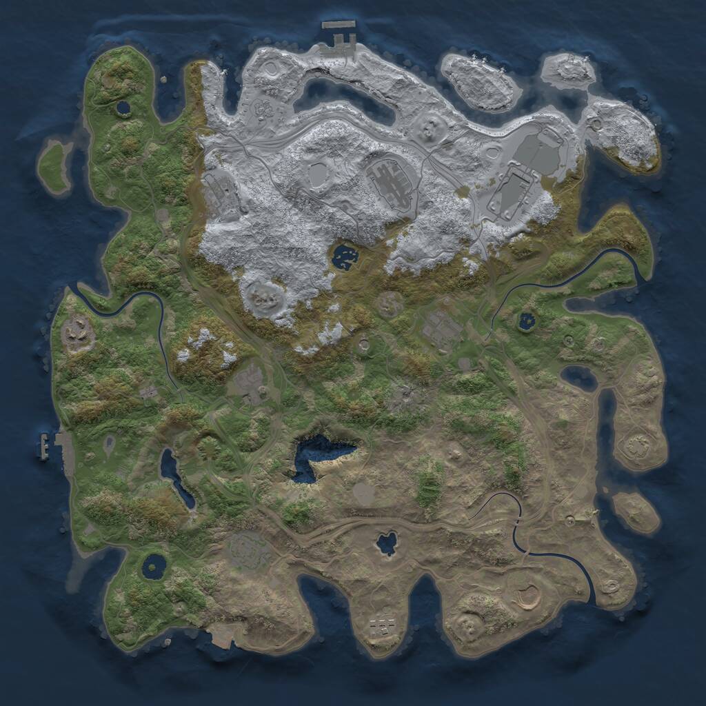 Rust Map: Procedural Map, Size: 4250, Seed: 164434044, 16 Monuments