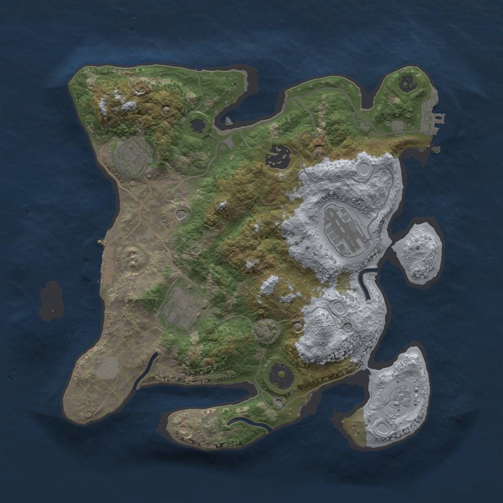 Rust Map: Procedural Map, Size: 3000, Seed: 235941, 12 Monuments