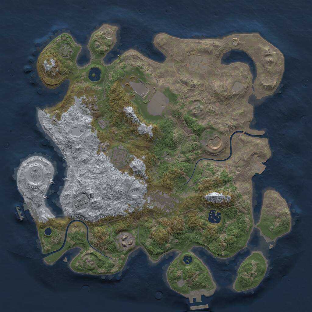 Rust Map: Procedural Map, Size: 3500, Seed: 21478, 15 Monuments