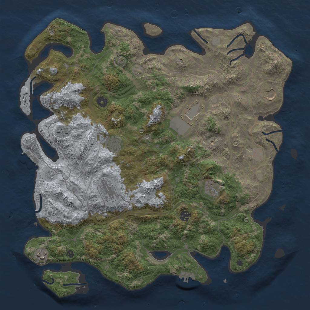 Rust Map: Procedural Map, Size: 4250, Seed: 4312234, 17 Monuments