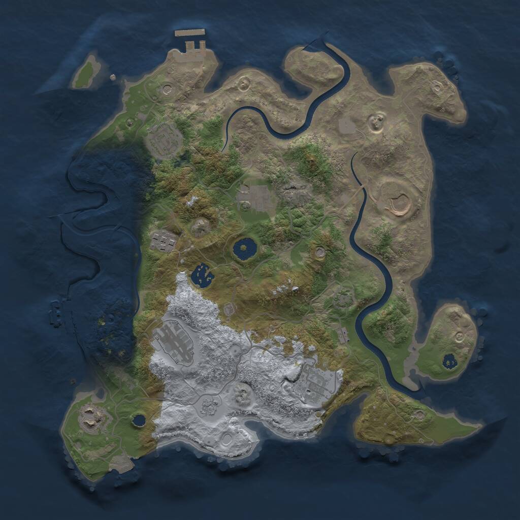 Rust Map: Procedural Map, Size: 3500, Seed: 227456, 14 Monuments