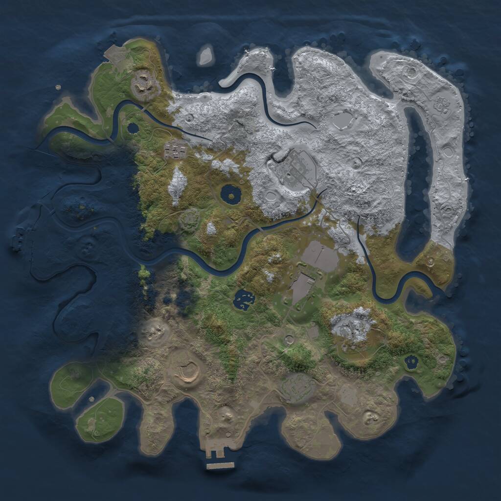 Rust Map: Procedural Map, Size: 3650, Seed: 89040249, 14 Monuments
