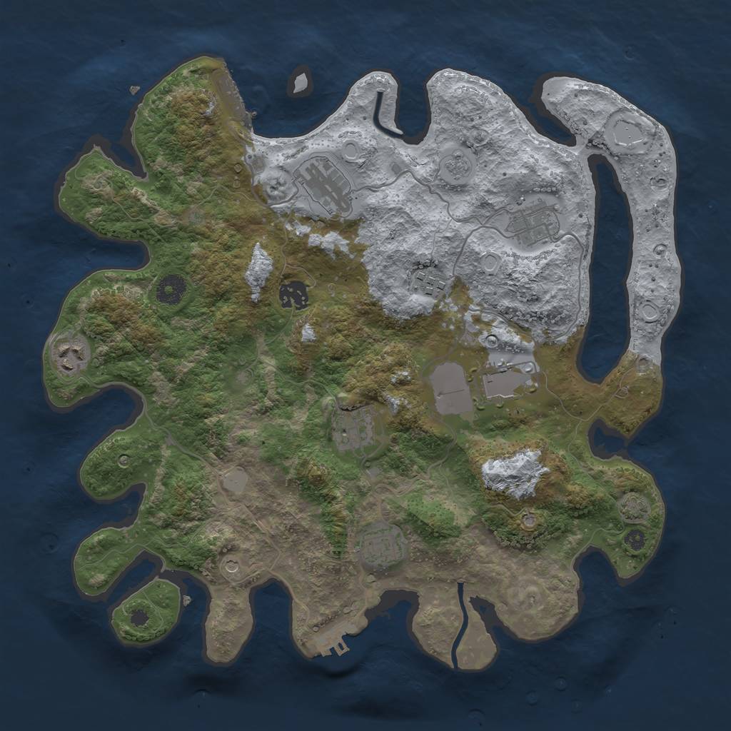 Rust Map: Procedural Map, Size: 3650, Seed: 89040249, 16 Monuments