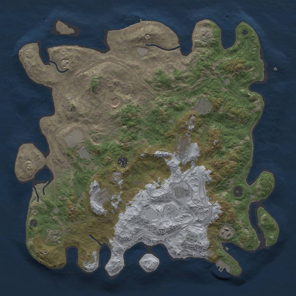 Rust Map: Procedural Map, Size: 4300, Seed: 64520756, 18 Monuments