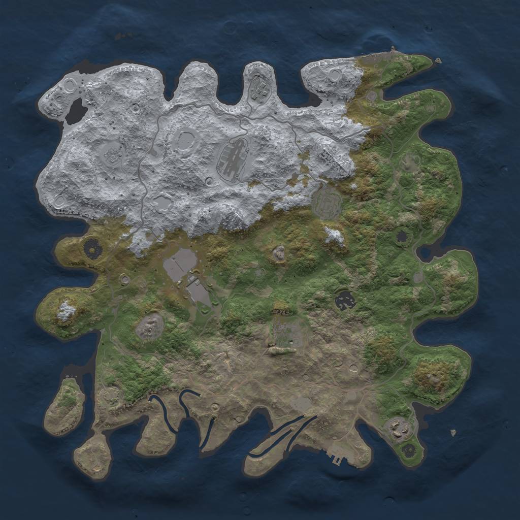 Rust Map: Procedural Map, Size: 4000, Seed: 6077938, 15 Monuments