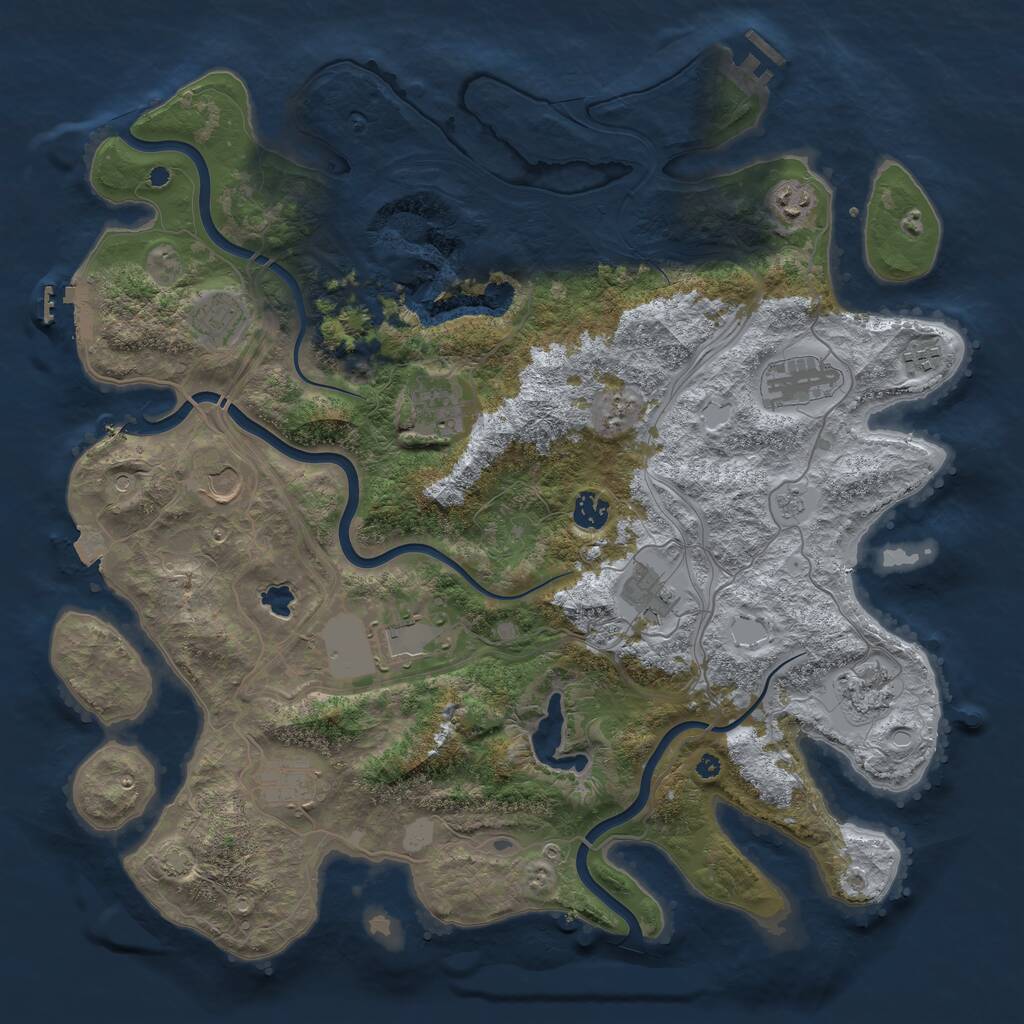 Rust Map: Procedural Map, Size: 4250, Seed: 17003301, 17 Monuments