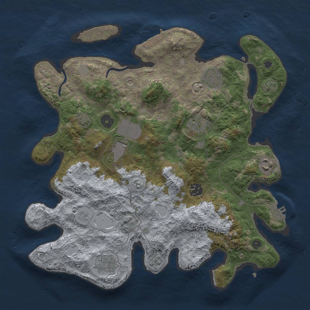 Rust Map: Procedural Map, Size: 3500, Seed: 189729237, 15 Monuments