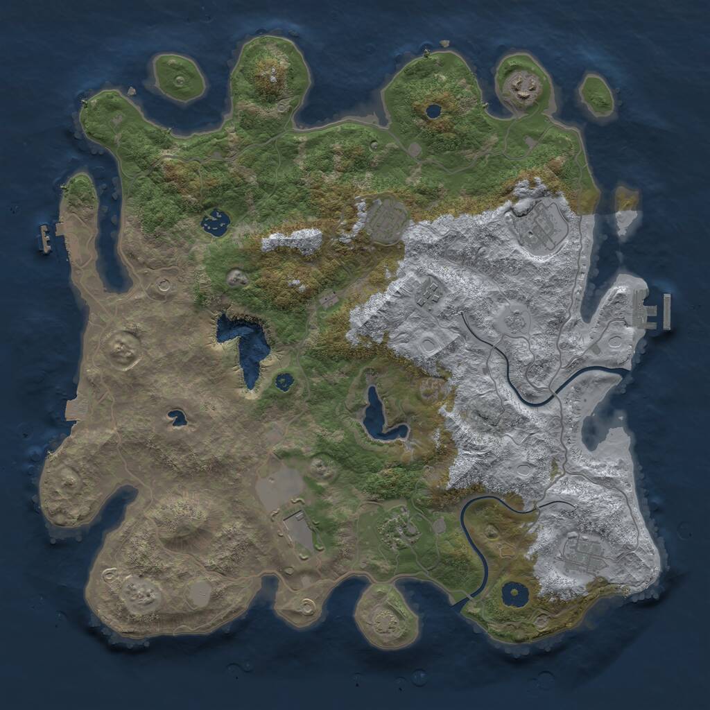 Rust Map: Procedural Map, Size: 4000, Seed: 8284749, 14 Monuments