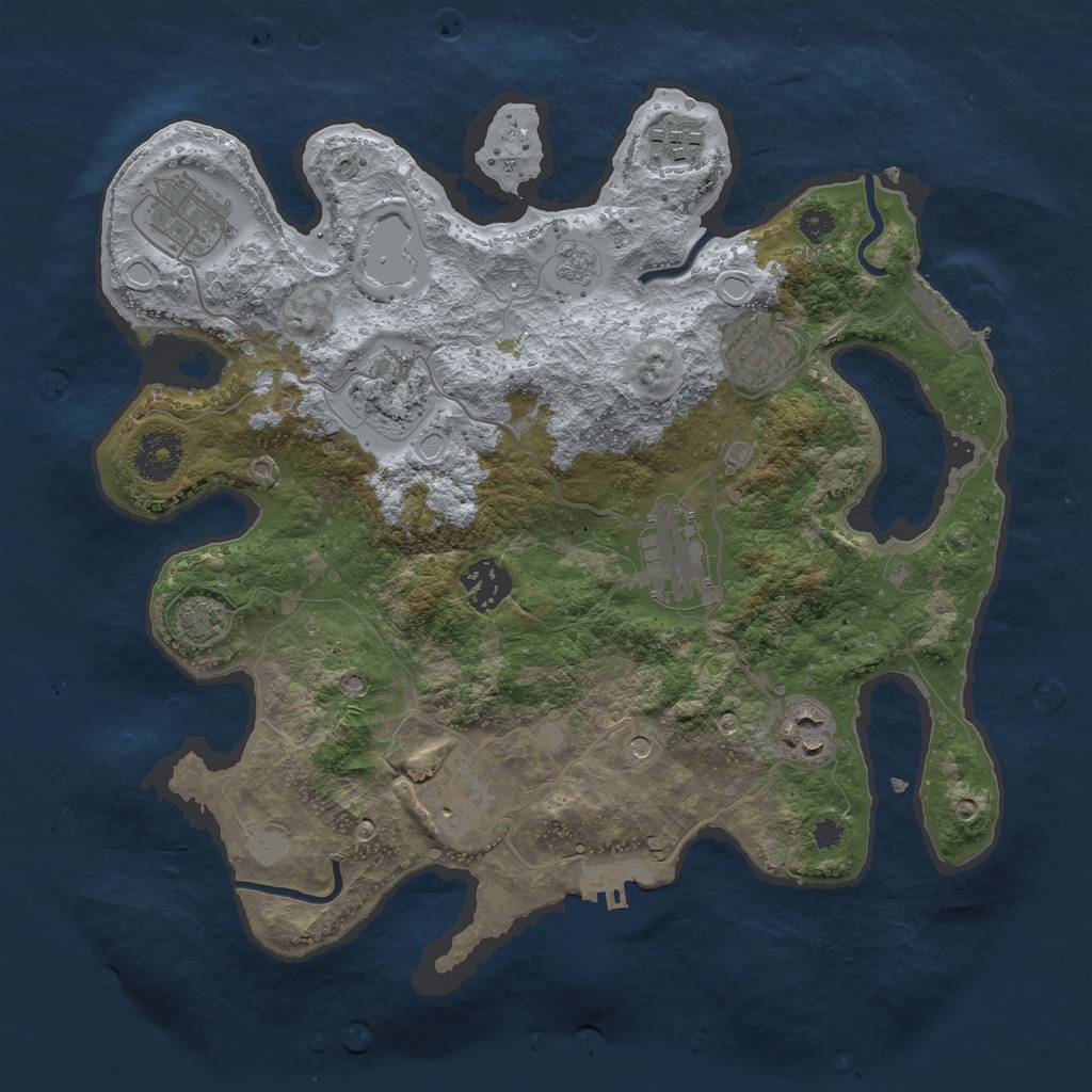 Rust Map: Procedural Map, Size: 3250, Seed: 18029, 16 Monuments