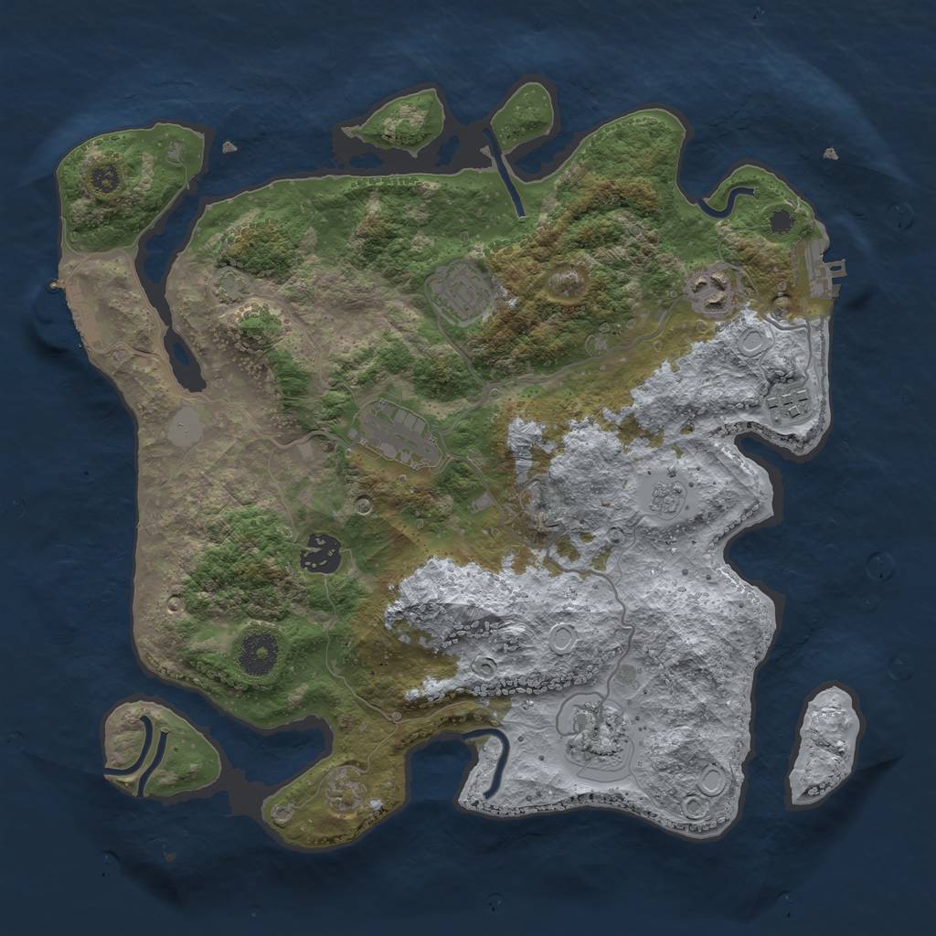 Rust Map: Procedural Map, Size: 3400, Seed: 20338034, 13 Monuments