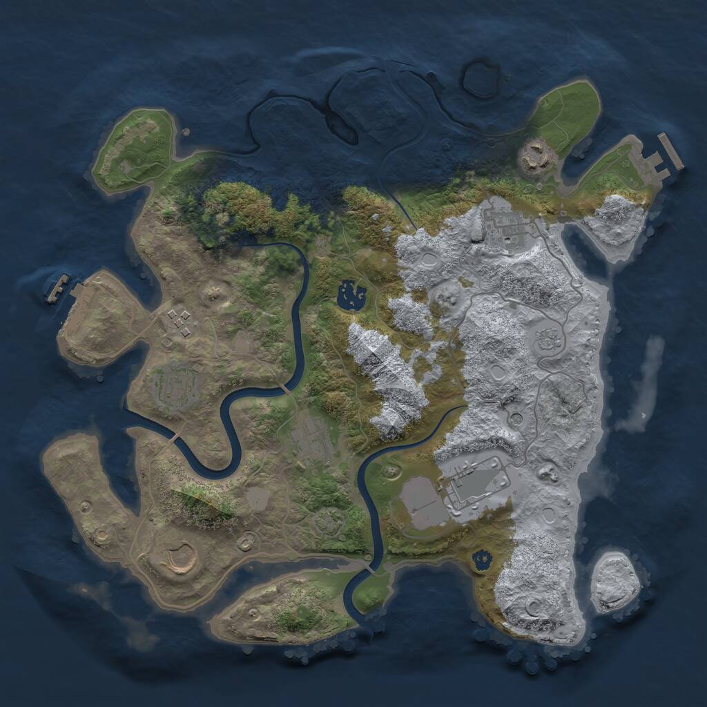 Rust Map: Procedural Map, Size: 3500, Seed: 187726312, 14 Monuments