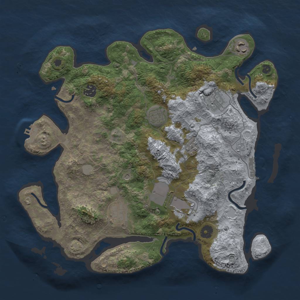 Rust Map: Procedural Map, Size: 3500, Seed: 187726312, 15 Monuments