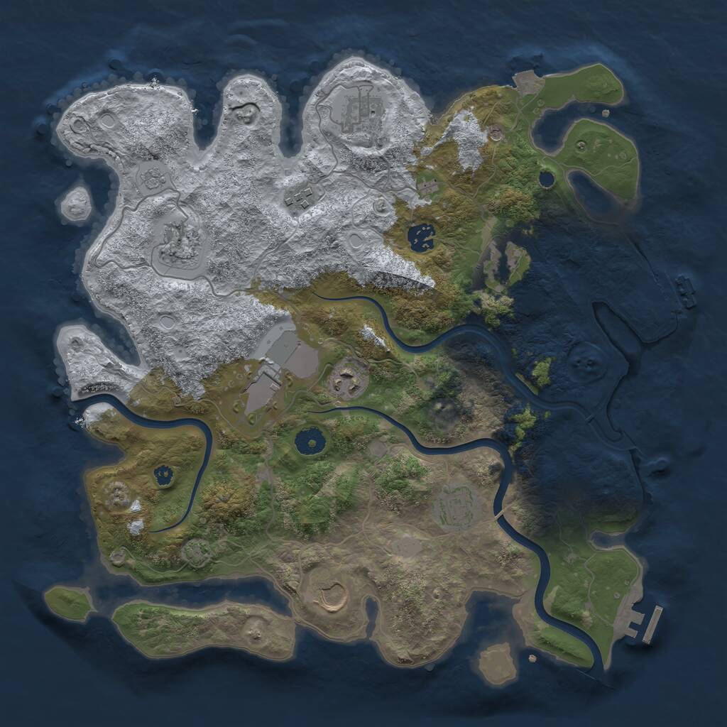 Rust Map: Procedural Map, Size: 3800, Seed: 49150383, 15 Monuments