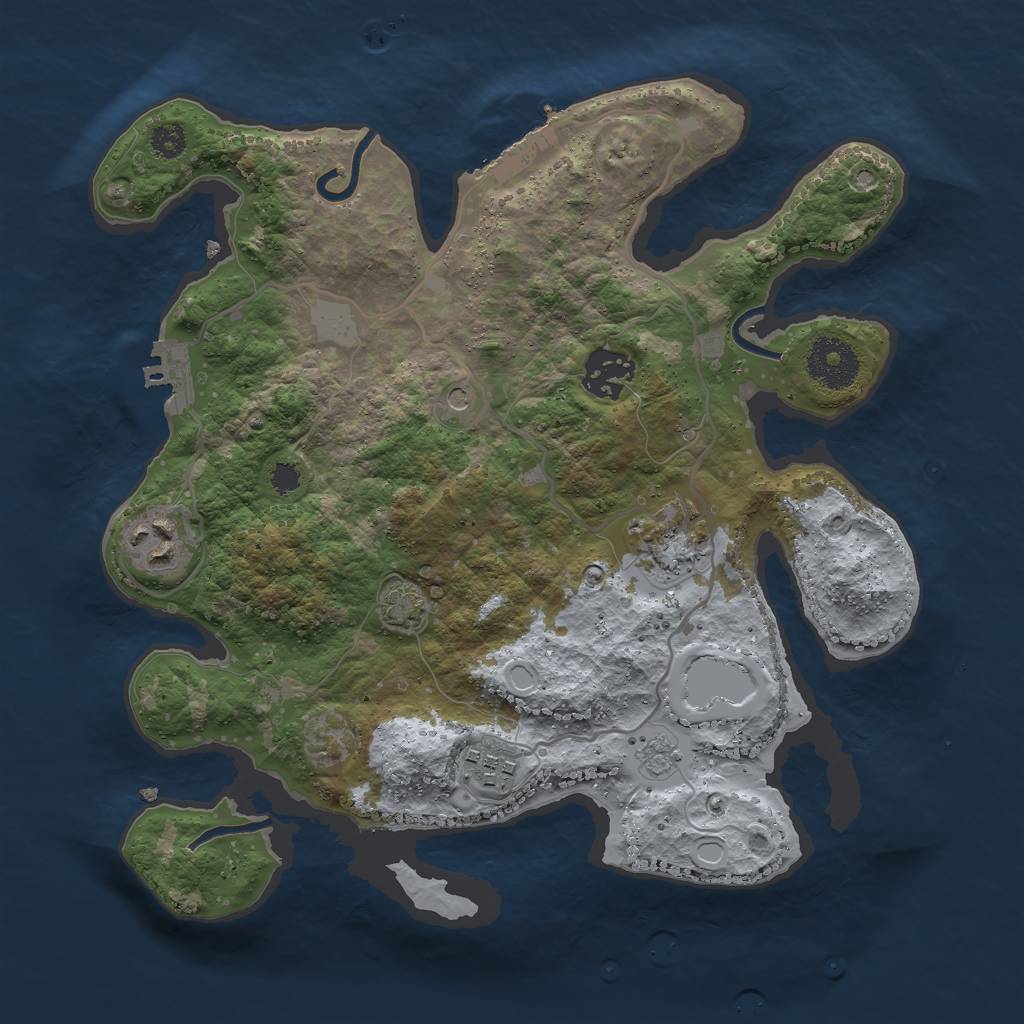Rust Map: Procedural Map, Size: 3000, Seed: 1630512646, 12 Monuments