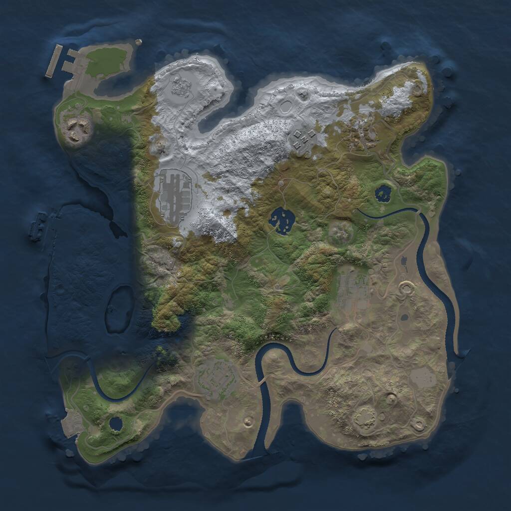 Rust Map: Procedural Map, Size: 3000, Seed: 159882916, 12 Monuments