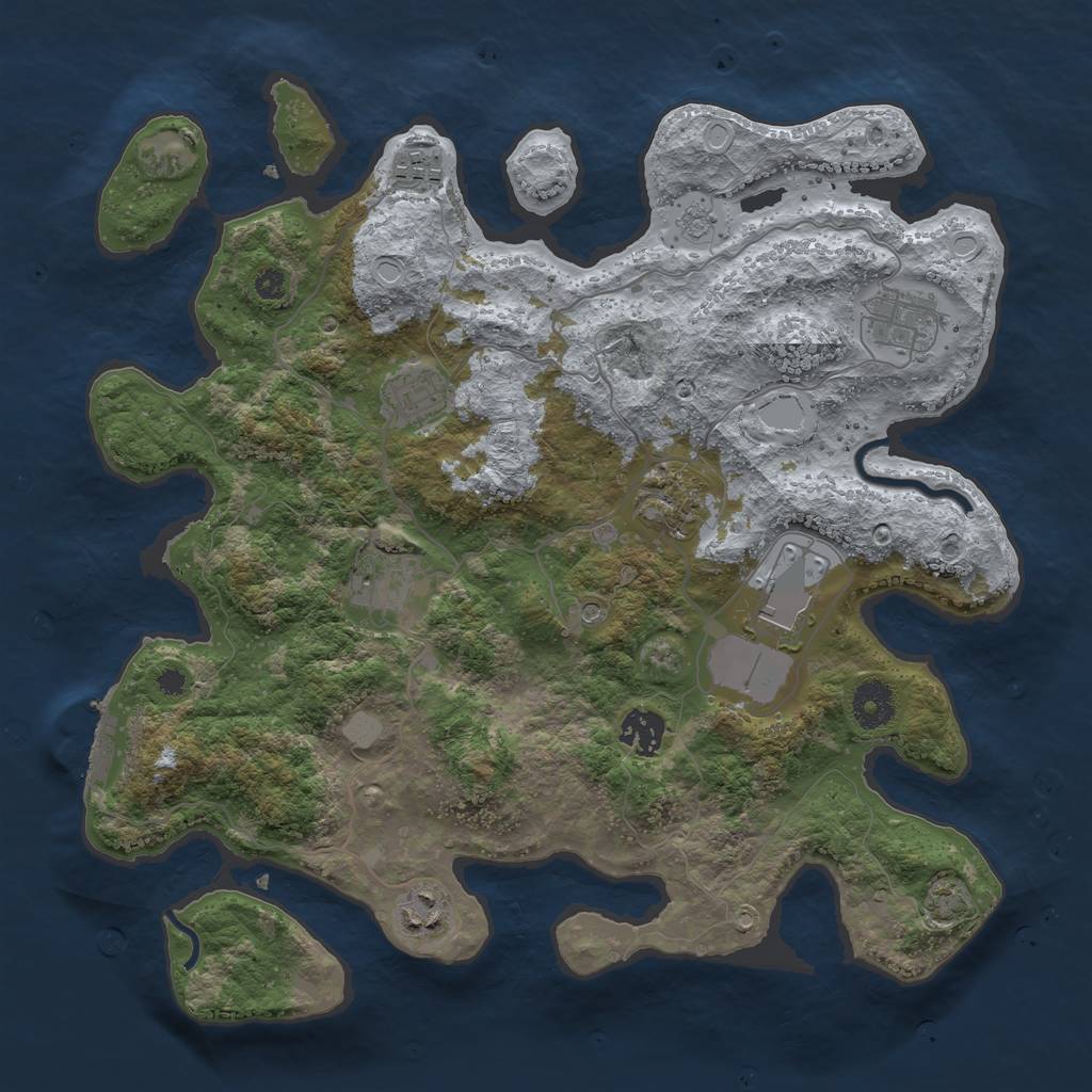 Rust Map: Procedural Map, Size: 3600, Seed: 81582226, 15 Monuments