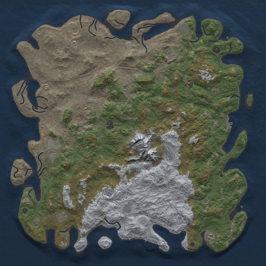 Rust Map: Procedural Map, Size: 5500, Seed: 64520756, 19 Monuments