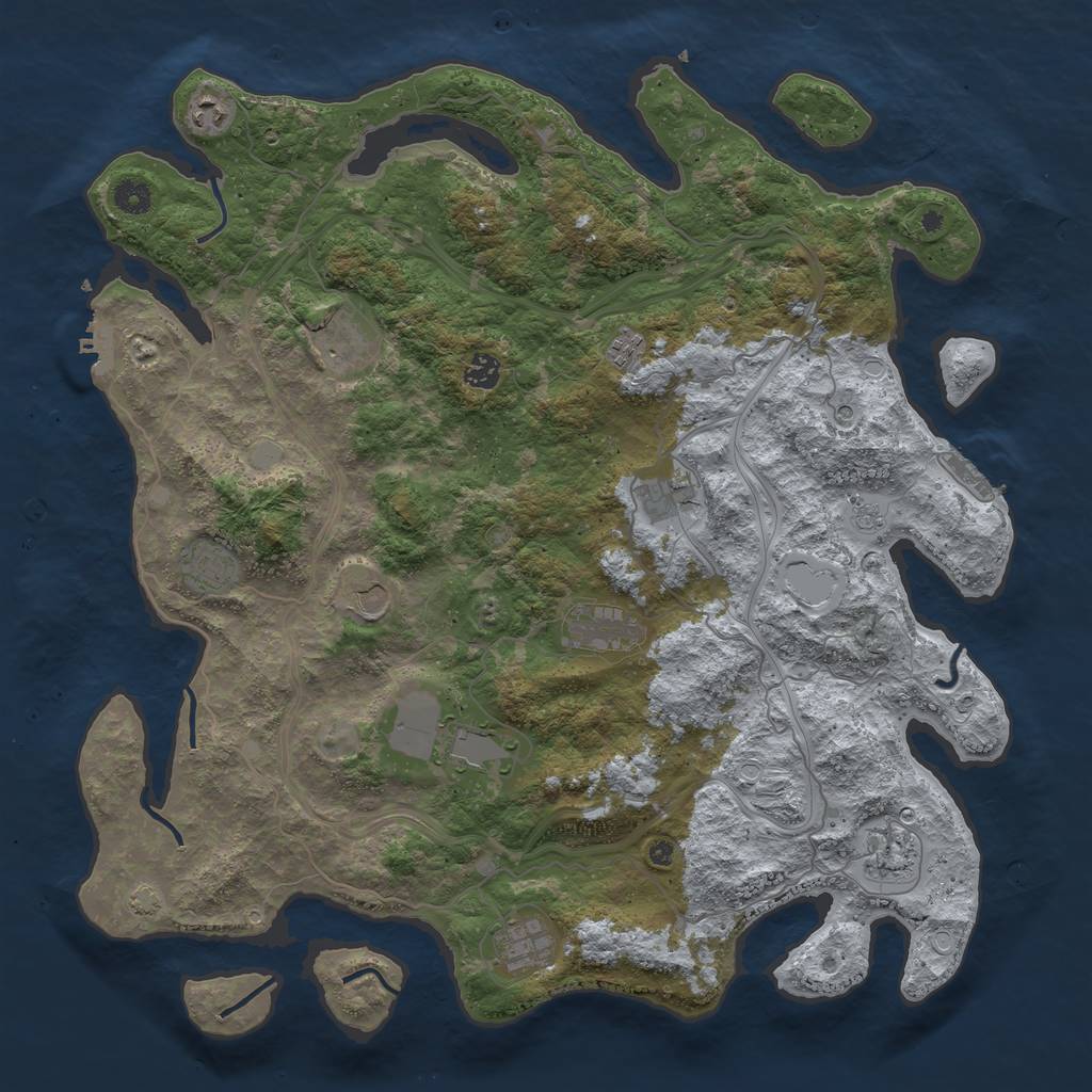 Rust Map: Procedural Map, Size: 4500, Seed: 16463521, 19 Monuments