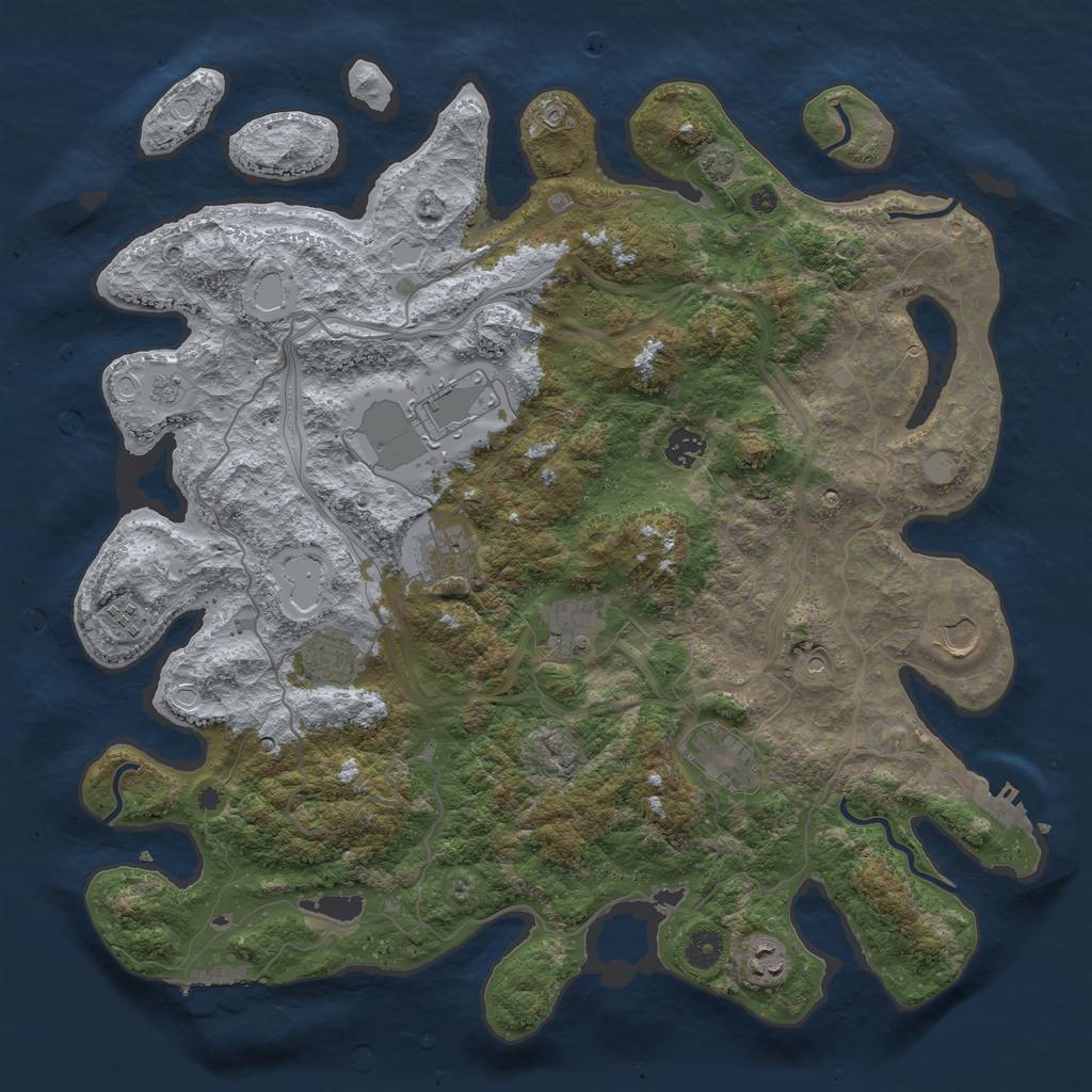 Rust Map: Procedural Map, Size: 4250, Seed: 1024512512, 17 Monuments