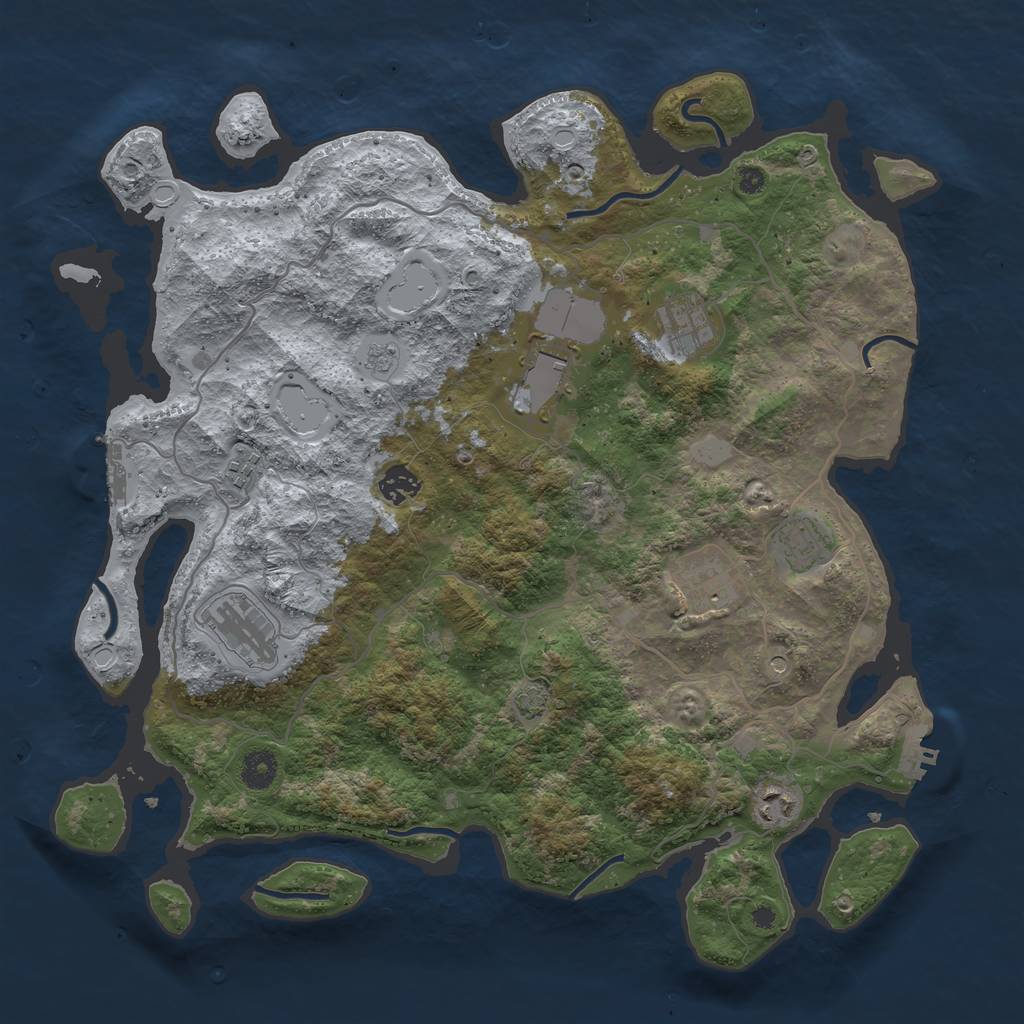 Rust Map: Procedural Map, Size: 4000, Seed: 457926620, 16 Monuments