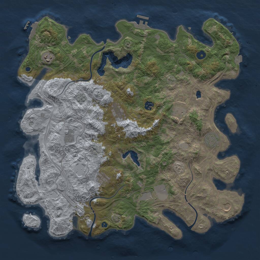 Rust Map: Procedural Map, Size: 4369, Seed: 3423, 16 Monuments