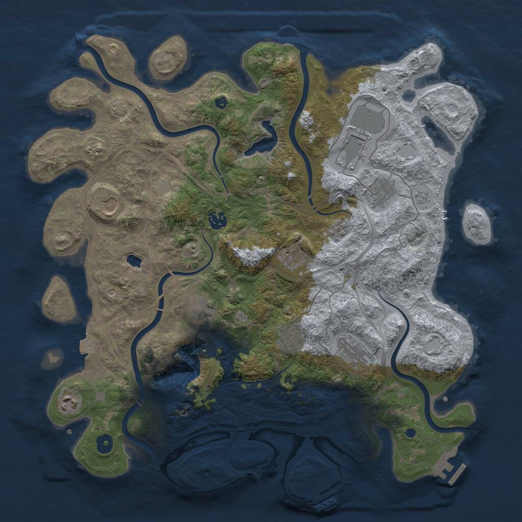 Rust Map: Procedural Map, Size: 4250, Seed: 1904487413, 16 Monuments