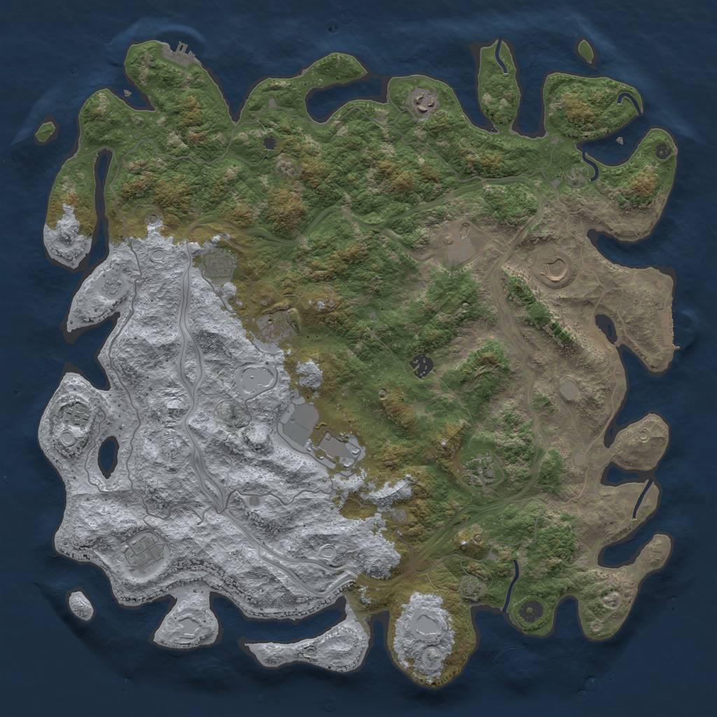 Rust Map: Procedural Map, Size: 4750, Seed: 604083488, 18 Monuments