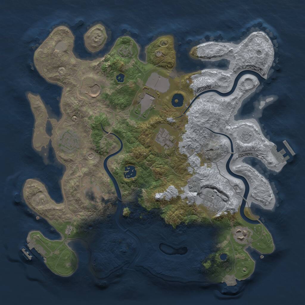 Rust Map: Procedural Map, Size: 3500, Seed: 1977453625, 15 Monuments