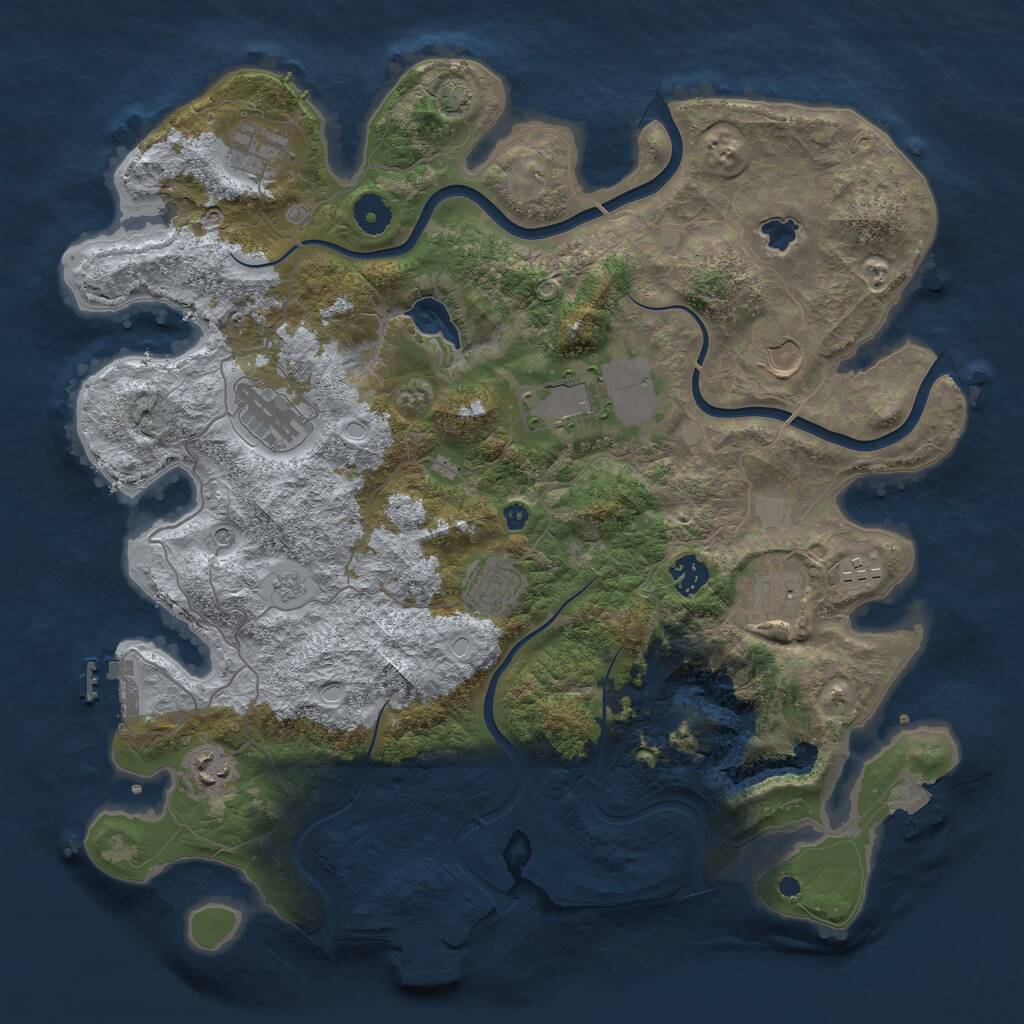 Rust Map: Procedural Map, Size: 4000, Seed: 4356, 15 Monuments