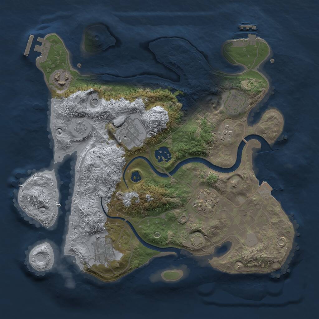 Rust Map: Procedural Map, Size: 3000, Seed: 139638836, 13 Monuments
