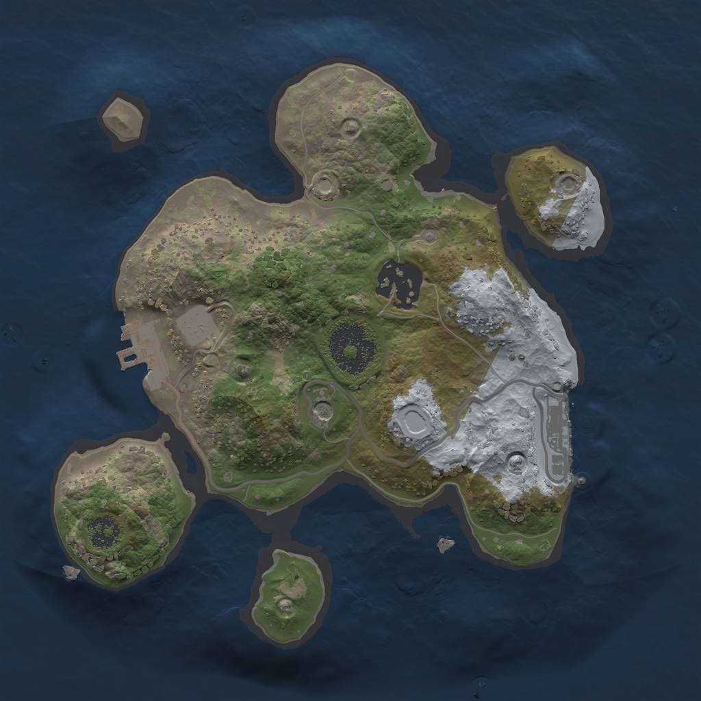 Rust Map: Procedural Map, Size: 2200, Seed: 2124262815, 7 Monuments