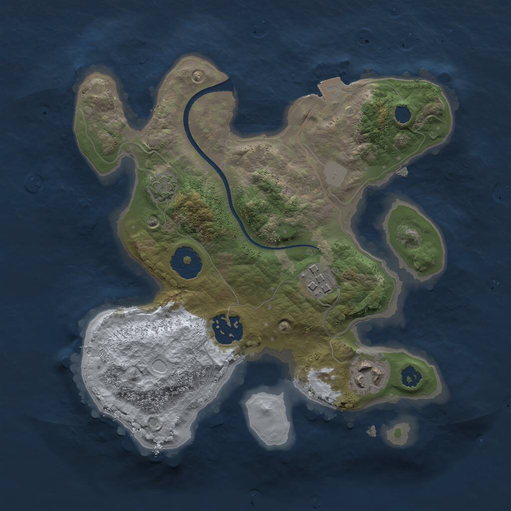 Rust Map: Procedural Map, Size: 2500, Seed: 1510102628, 5 Monuments