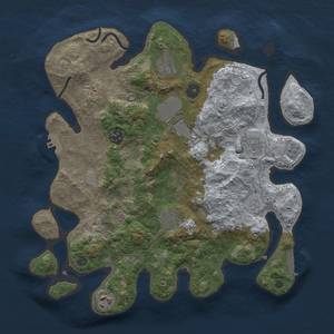 Thumbnail Rust Map: Procedural Map, Size: 3500, Seed: 656598326, 16 Monuments