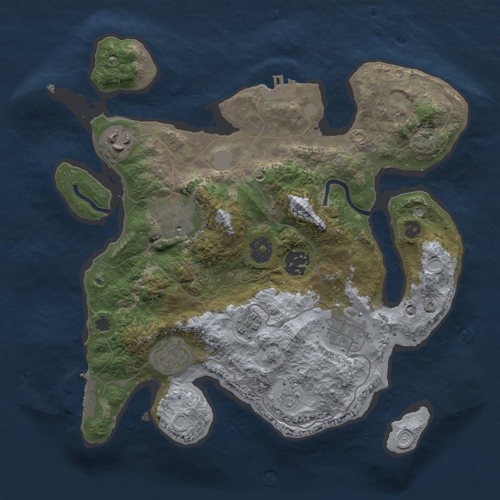 Rust Map: Procedural Map, Size: 3000, Seed: 732971386, 13 Monuments