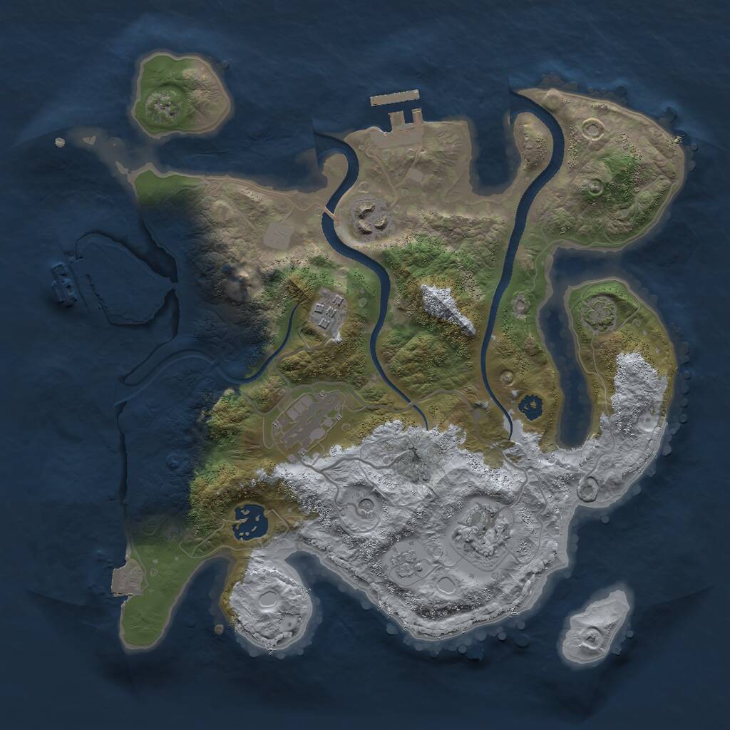 Rust Map: Procedural Map, Size: 3000, Seed: 732971386, 11 Monuments