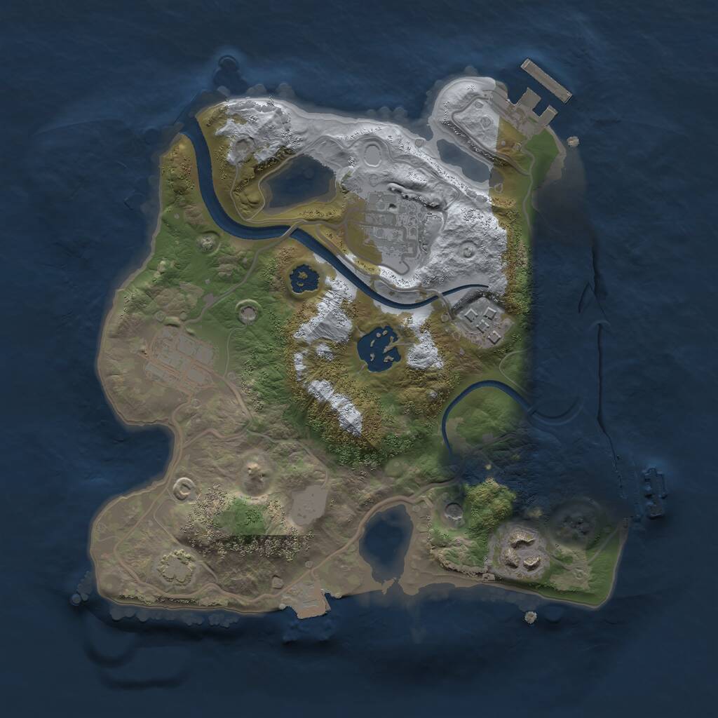 Rust Map: Procedural Map, Size: 2500, Seed: 426376, 10 Monuments