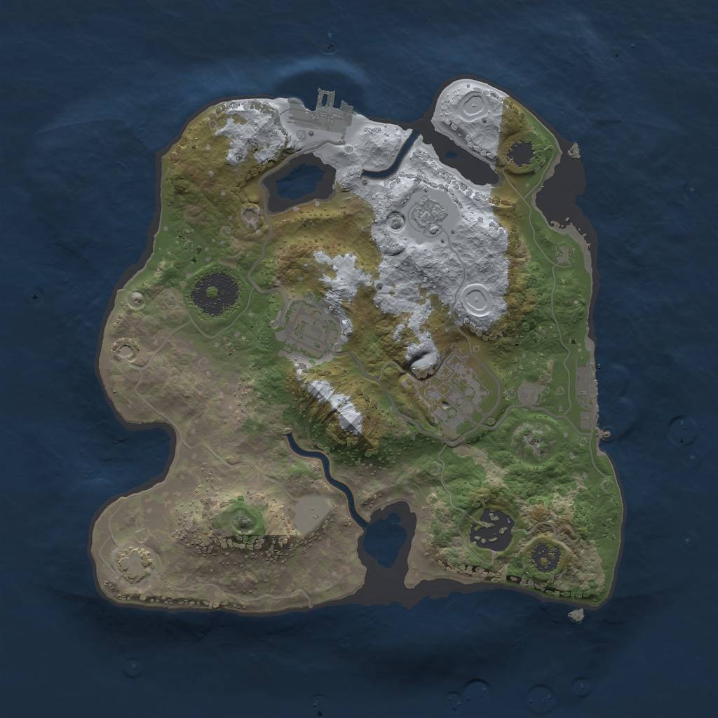 Rust Map: Procedural Map, Size: 2500, Seed: 426376, 10 Monuments