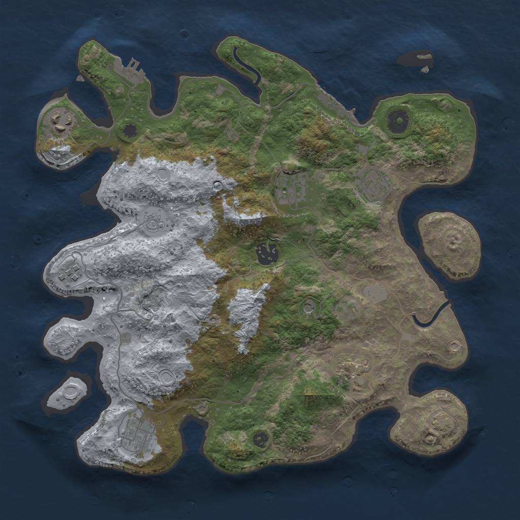 Rust Map: Procedural Map, Size: 3400, Seed: 14478246, 15 Monuments
