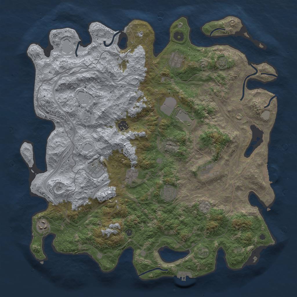 Rust Map: Procedural Map, Size: 4400, Seed: 1200792, 17 Monuments