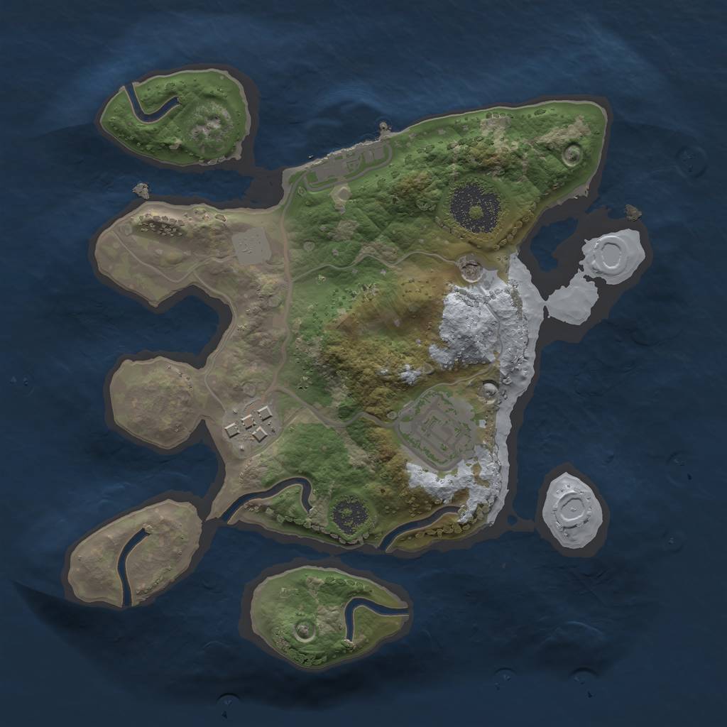 Rust Map: Procedural Map, Size: 2200, Seed: 84983455, 7 Monuments