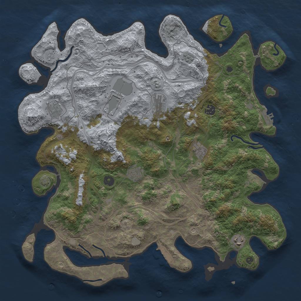 Rust Map: Procedural Map, Size: 4250, Seed: 10785, 16 Monuments
