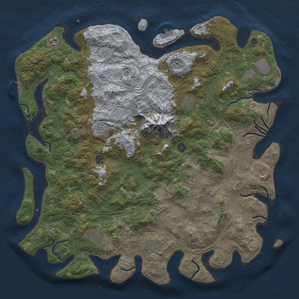 Rust Map: Procedural Map, Size: 5000, Seed: 1855386015, 19 Monuments