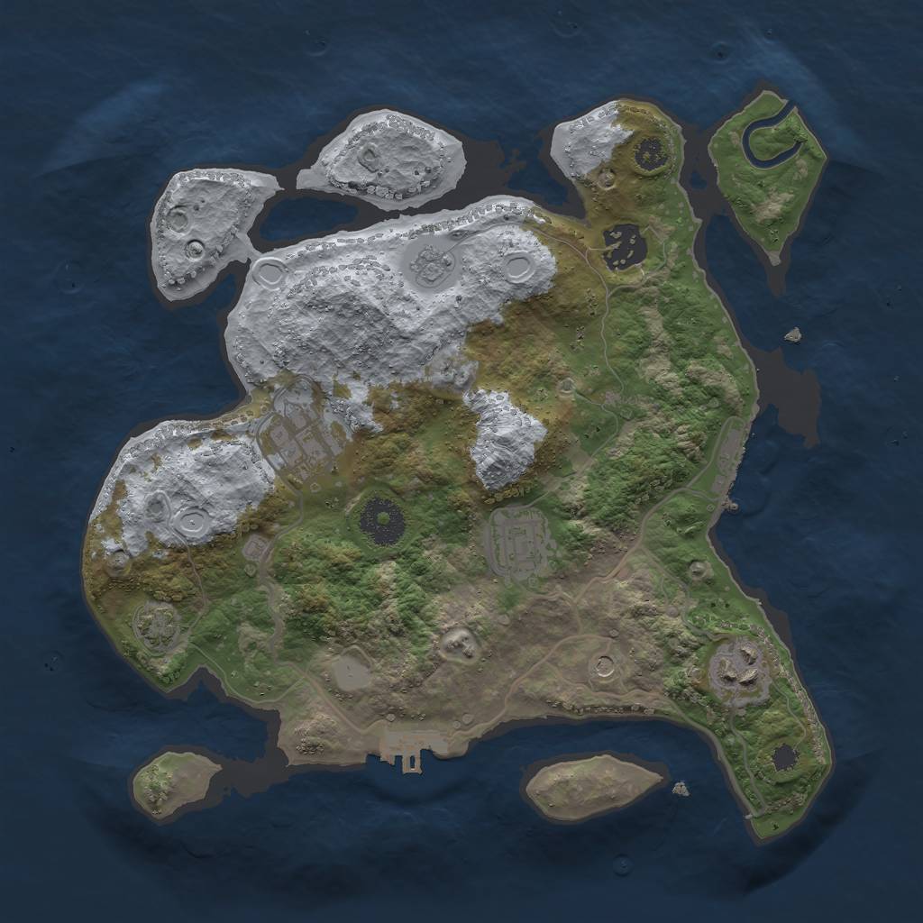 Rust Map: Procedural Map, Size: 3000, Seed: 3738, 12 Monuments