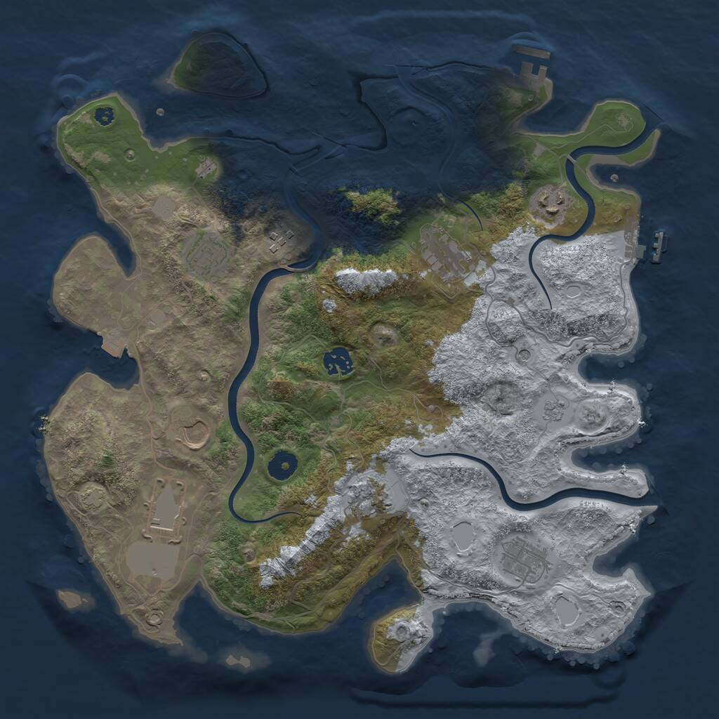 Rust Map: Procedural Map, Size: 3750, Seed: 63383497, 15 Monuments